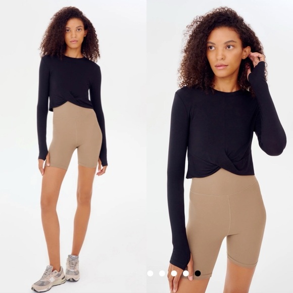 NWT Splits59 Daisy Long Sleeve Jersey Tee in Black Size Small - Picture 1 of 13